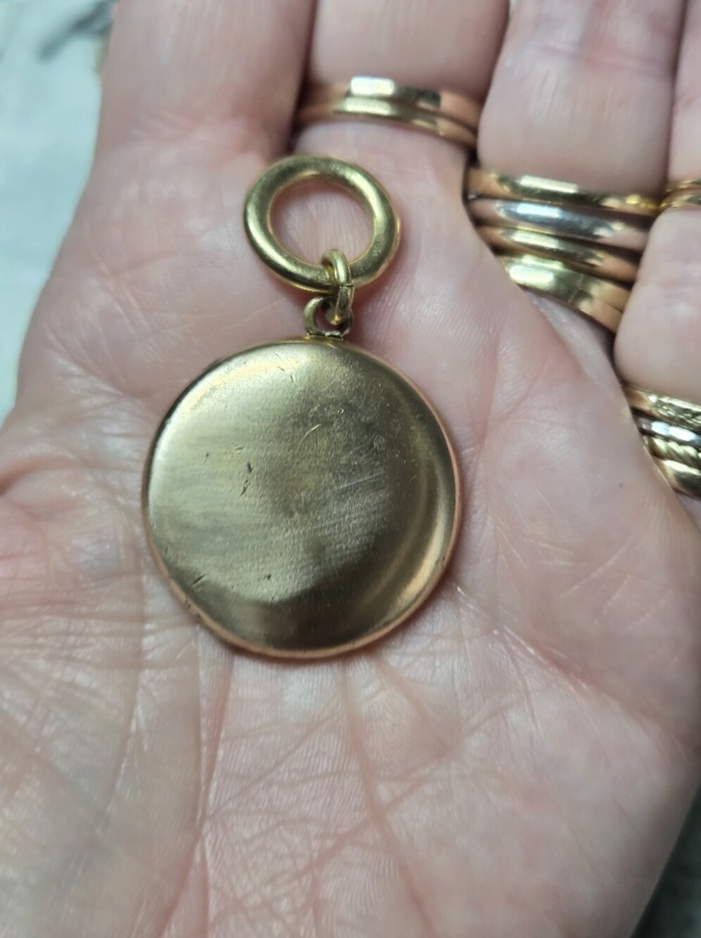 Victorian Gold Filled Round Locket Pendant